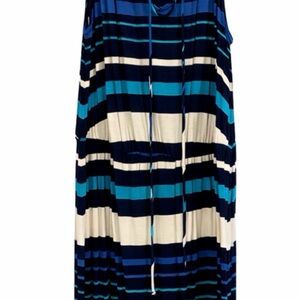 Striped Blue and White Sleeveless Dress